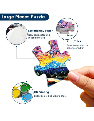 3 Paquetes de 48 Puzzles Grandes Maiqufa para Personas Mayores