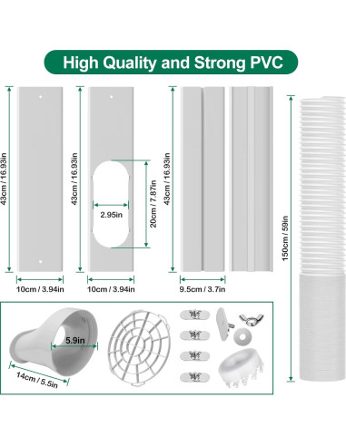 Kit de Ventana para Aire Acondicionado Portátil Haikung 15 cm