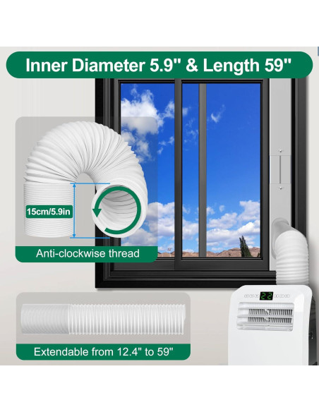 Kit de Ventana para Aire Acondicionado Portátil Haikung 15 cm