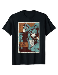 Camiseta Vintage Capitán América Marvel Clásico 136g
