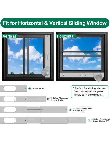 Kit de Ventana para Aire Acondicionado Portátil Haikung 15 cm