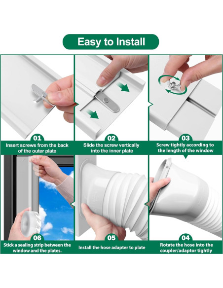 Kit de Ventana para Aire Acondicionado Portátil Haikung 15 cm