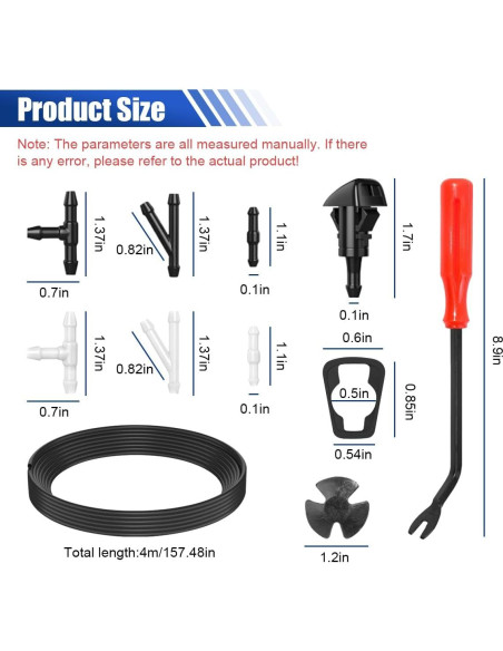 Kit de Boquillas de Lavaparabrisas ZIMISI 52 en 1 con Manguera 400 cm