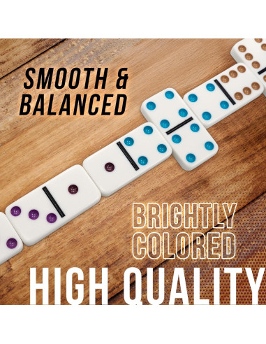 Juego de Dominó Doble 15 University Games - 132 Fichas Coloridas