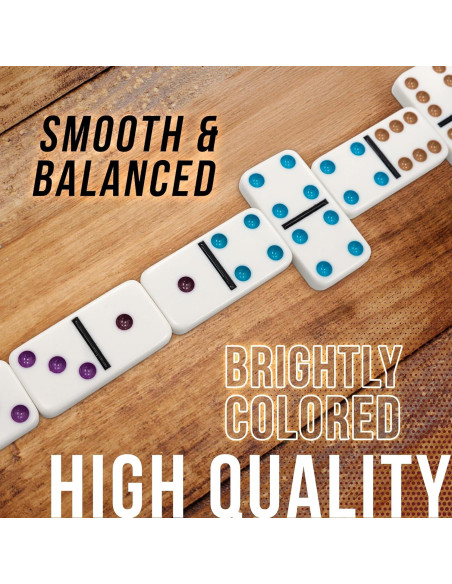 Juego de Dominó Doble 15 University Games - 132 Fichas Coloridas