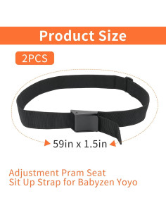 2 Correas Ajuste Asiento Cochecito Universal Nylon 150 cm 2