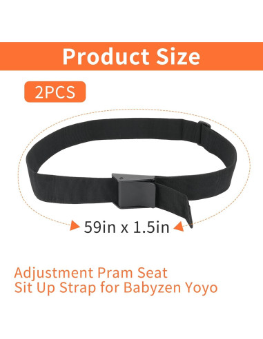 2 Correas Ajuste Asiento Cochecito Universal Nylon 150 cm