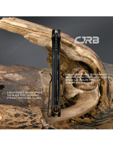 Cuchillo Plegable CJRB Pyrite-Alt 7.9 cm Acero AR-RPM9 Negro