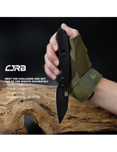 Cuchillo Plegable CJRB Pyrite-Alt 7.9 cm Acero AR-RPM9 Negro