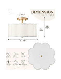 Luz de Techo Semi Flush Dorada Audickic 3-Luz 31.75 cm 2