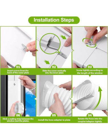 Kit de Ventilación para Ventana de Aire Acondicionado Haikun 43-152cm