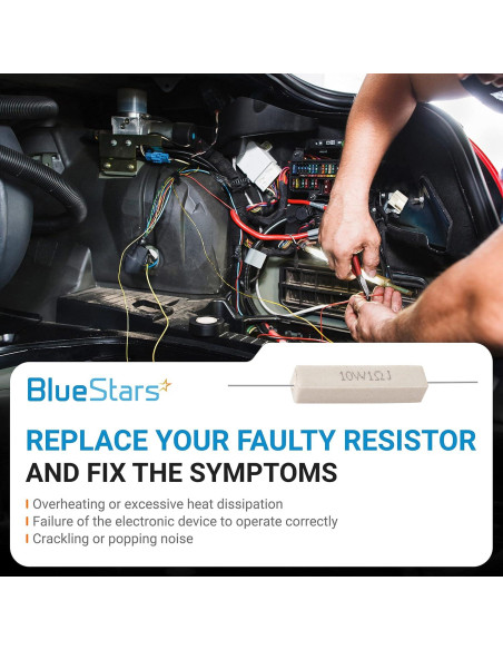 Resistor Cerámico BlueStars 10W 1 Ohm - 5 Piezas - Tolerancia +/-5%