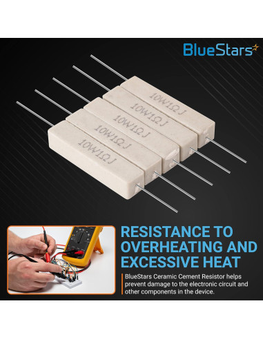 Resistor Cerámico BlueStars 10W 1 Ohm - 5 Piezas - Tolerancia +/-5%