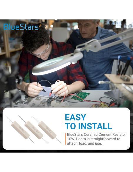 Resistor Cerámico BlueStars 10W 1 Ohm - 5 Piezas - Tolerancia +/-5%