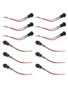 12 Interruptores de Botón Latching Rojo Verde AllGIFT 12mm