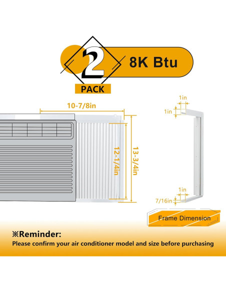 Conjunto de paneles laterales y marco para AC ventana LBG 8000BTU