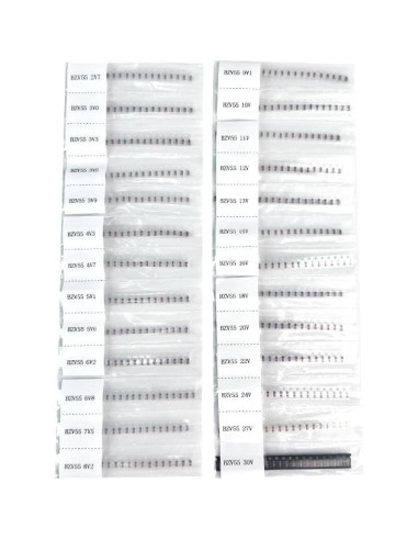 Kit de Diodos Zener SMD 0.5W 520Pcs 26 Voltajes VANXY