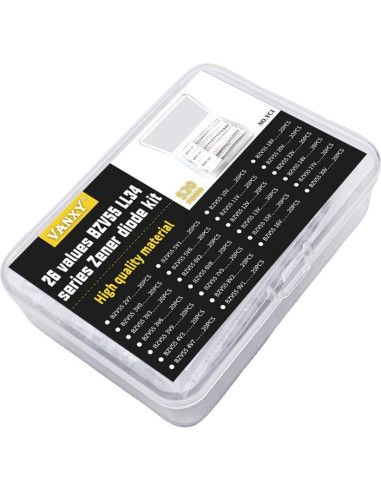 Kit de Diodos Zener SMD 0.5W 520Pcs 26 Voltajes VANXY