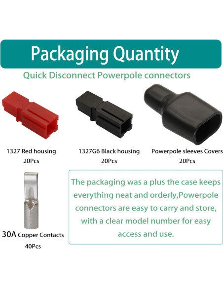 20 Pares Conectores de Terminales Rápida 30A Raogoodcx