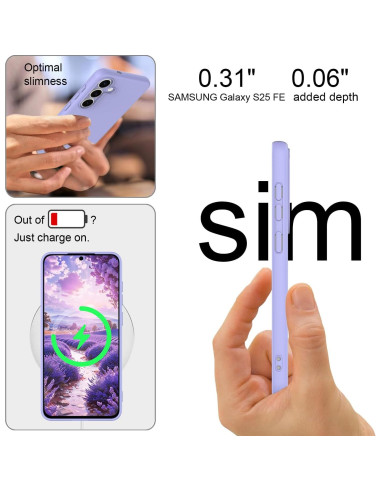 Funda de silicona Taneny para Samsung Galaxy S25 FE - Púrpura