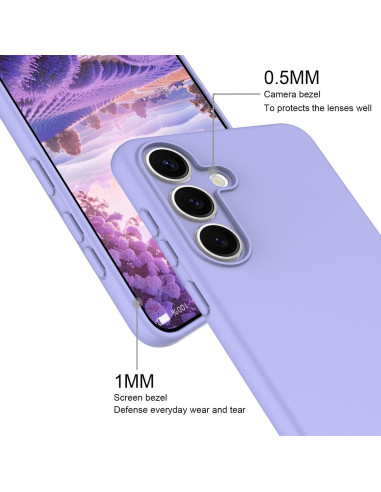 Funda de silicona Taneny para Samsung Galaxy S25 FE - Púrpura