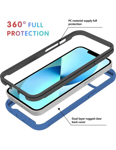 Funda Honor X8a Silicona Antigolpes 360 Transparente Azul