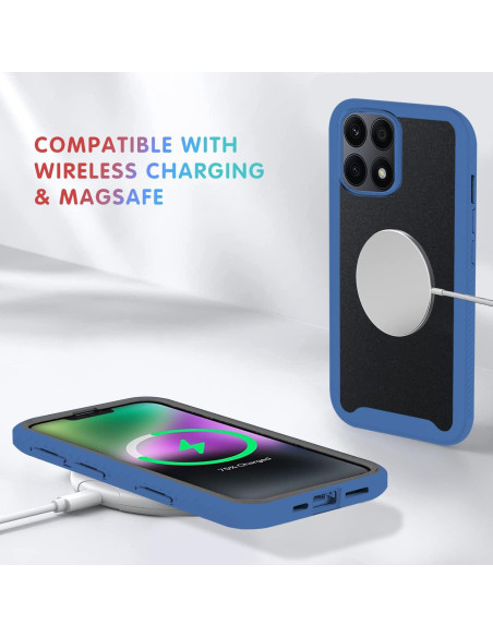 Funda Honor X8a Silicona Antigolpes 360 Transparente Azul