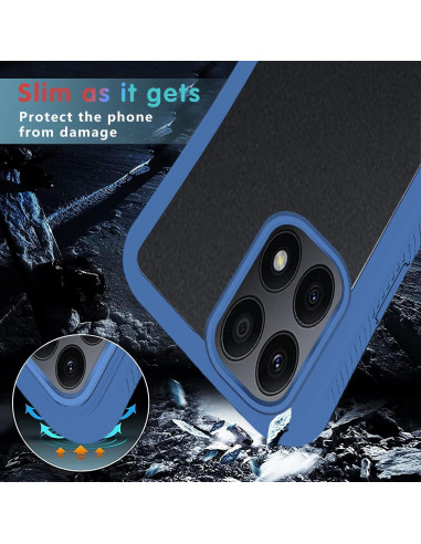 Funda Honor X8a Silicona Antigolpes 360 Transparente Azul