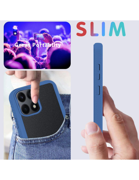 Funda Honor X8a Silicona Antigolpes 360 Transparente Azul