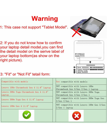 Funda Protectora Alapmk para Lenovo 100e/300e/300w Gen 4 11.6"