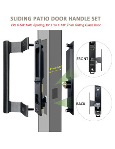 Juego de Manijas de Puerta Deslizante Young Dance Negro con Cerradura 2