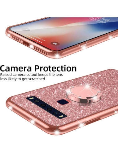 Funda Brillante para TCL 10L Nancheng Oro Rosa con Soporte