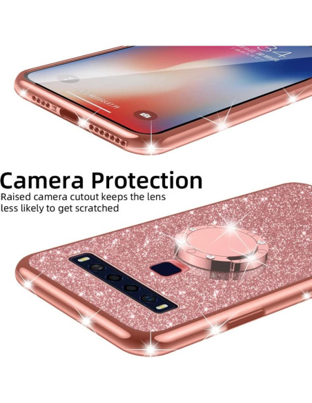 Funda Brillante para TCL 10L Nancheng Oro Rosa con Soporte