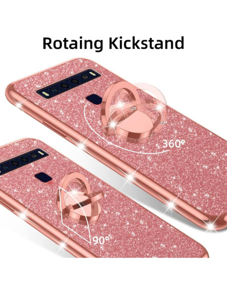 Funda Brillante para TCL 10L Nancheng Oro Rosa con Soporte