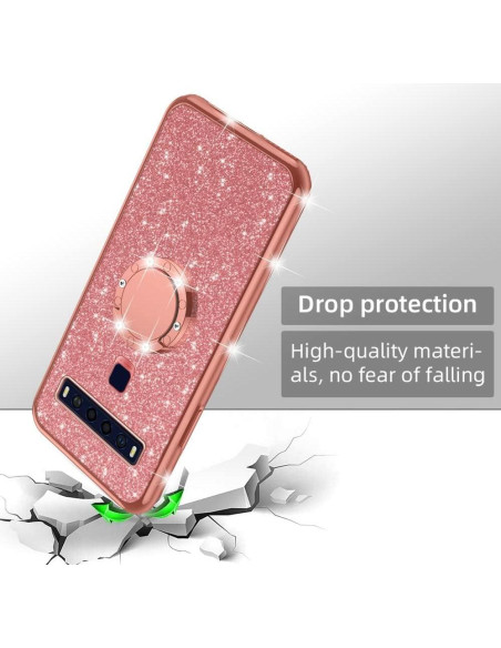 Funda Brillante para TCL 10L Nancheng Oro Rosa con Soporte