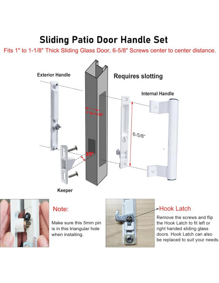 Juego de Manijas de Puerta Deslizante Young Dance Negro con Cerradura