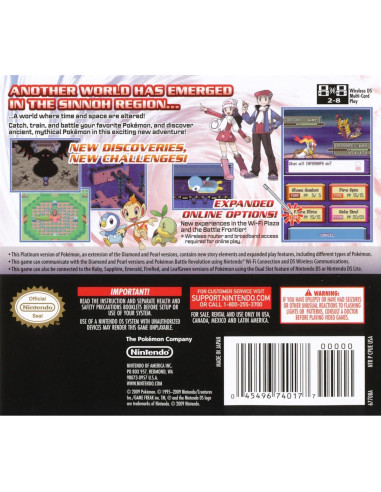 Juego Pokémon Versión Platino Nintendo Cartucho Renovado