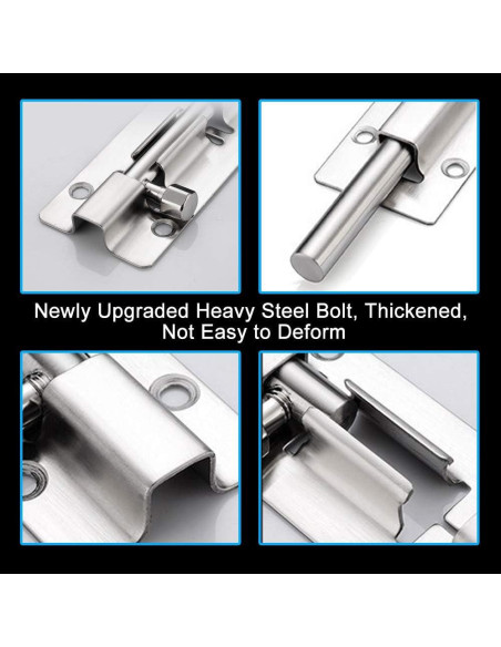 Cerrojo de Barril FATLODA 2 Paquete Acero Inoxidable 3"