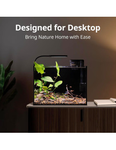 Kit Acuario Natural Nano Nicrew 9.5L con Luz y Filtro Negro 2