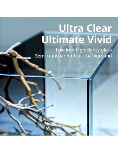 Kit Acuario Natural Nano Nicrew 9.5L con Luz y Filtro Negro