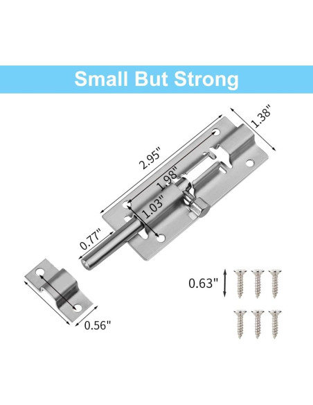 Cerrojo de Barril FATLODA 2 Paquete Acero Inoxidable 3"
