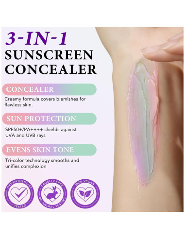 Primer Facial 3 en 1 SPF 50 Hidratante y Corrector de Color 40g