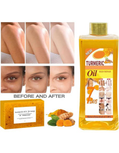 Set de Aceite y Jabón de Cúrcuma Orgánico 200ml - Hidratación y Antienvejecimiento 2