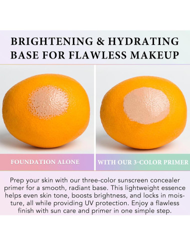 Primer Facial 3 en 1 SPF 50 Hidratante y Corrector de Color 40g