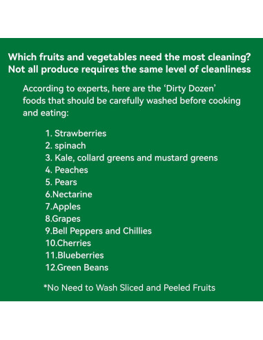 Hojas de Lavado de Frutas y Verduras YUCO - 30 Hojas Ecológicas