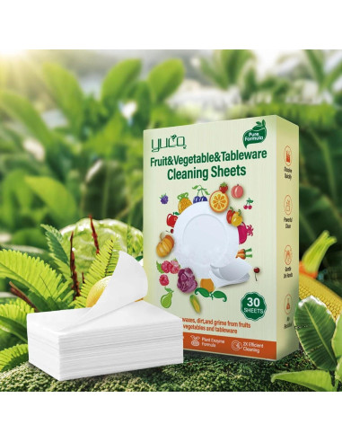 Hojas de Lavado de Frutas y Verduras YUCO - 30 Hojas Ecológicas
