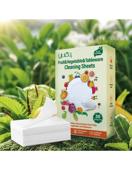 Hojas de Lavado de Frutas y Verduras YUCO - 30 Hojas Ecológicas