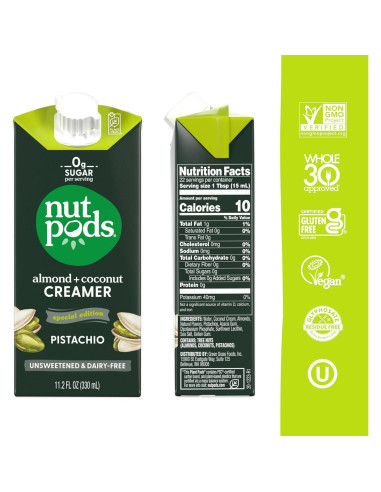 Crema de Pistacho Sin Azúcar nutpods 993.5 ml Vegana Keto