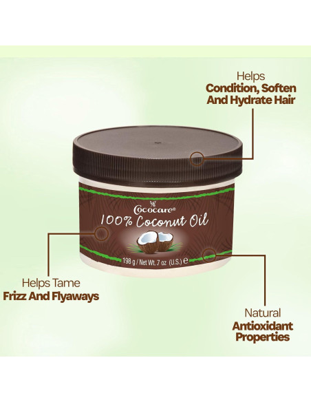 Aceite de Coco 100% Natural Cococare 198 g - Hidratante Piel y Cabello