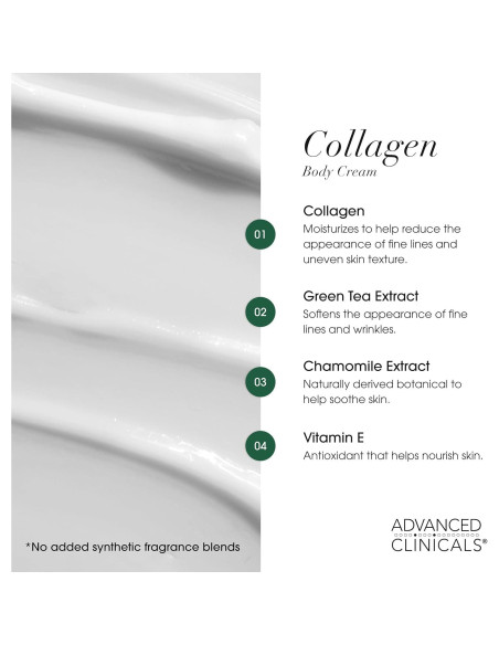 Crema de Colágeno Avanzada para Cuerpo y Cara 453.6g - Advanced Clinicals